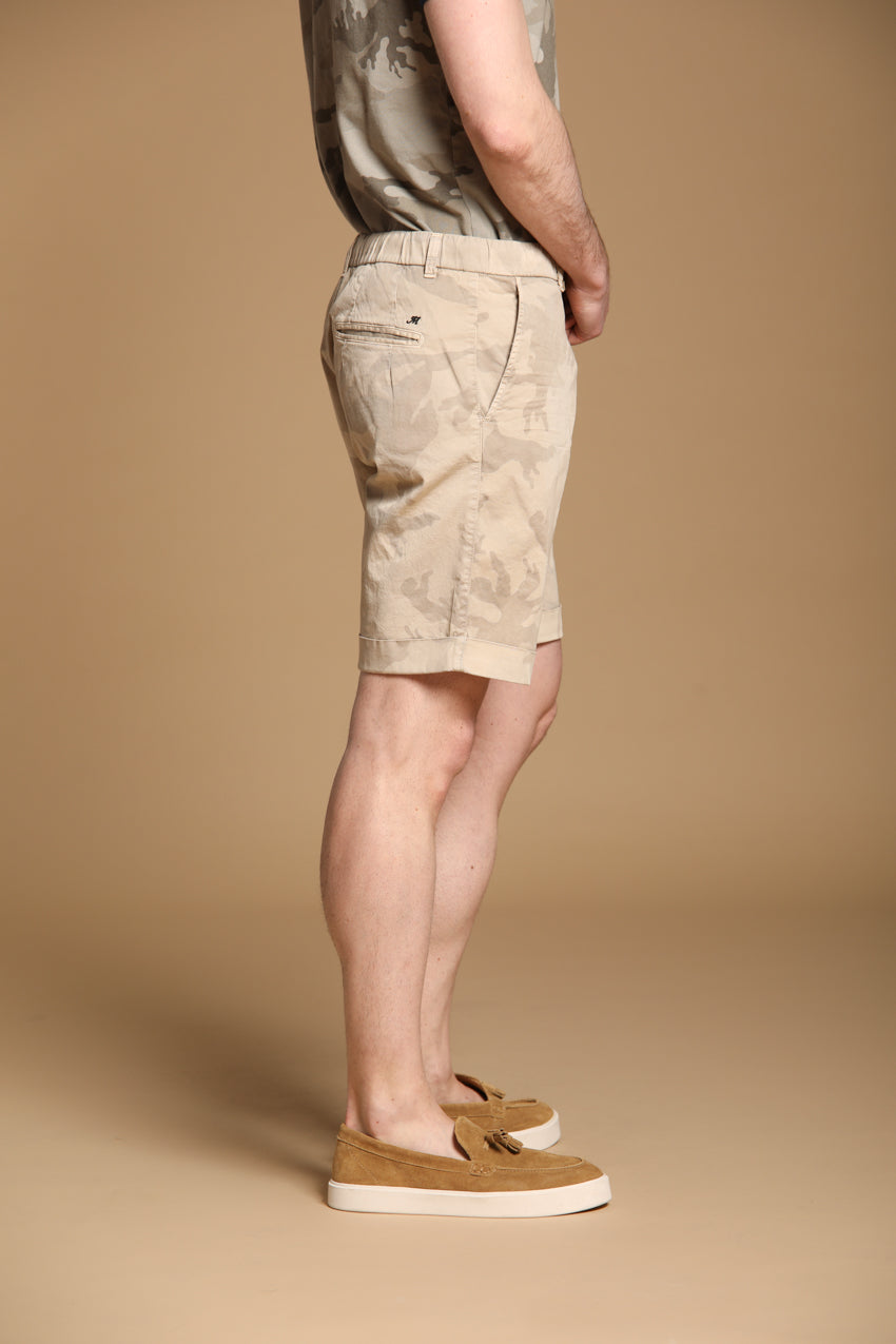 Khinos M74 bermuda chino uomo in cotone con stampa camouflage bianca relaxed fit