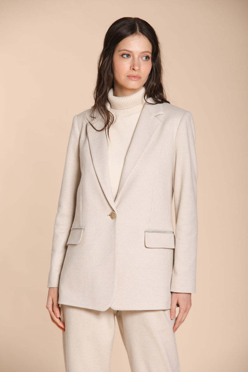 Foto 1 Irene blazer donna in jersey trama puntino