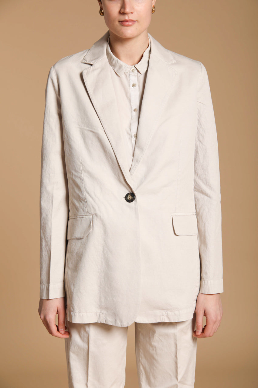 Irene blazer donna in lino e twill di cotone