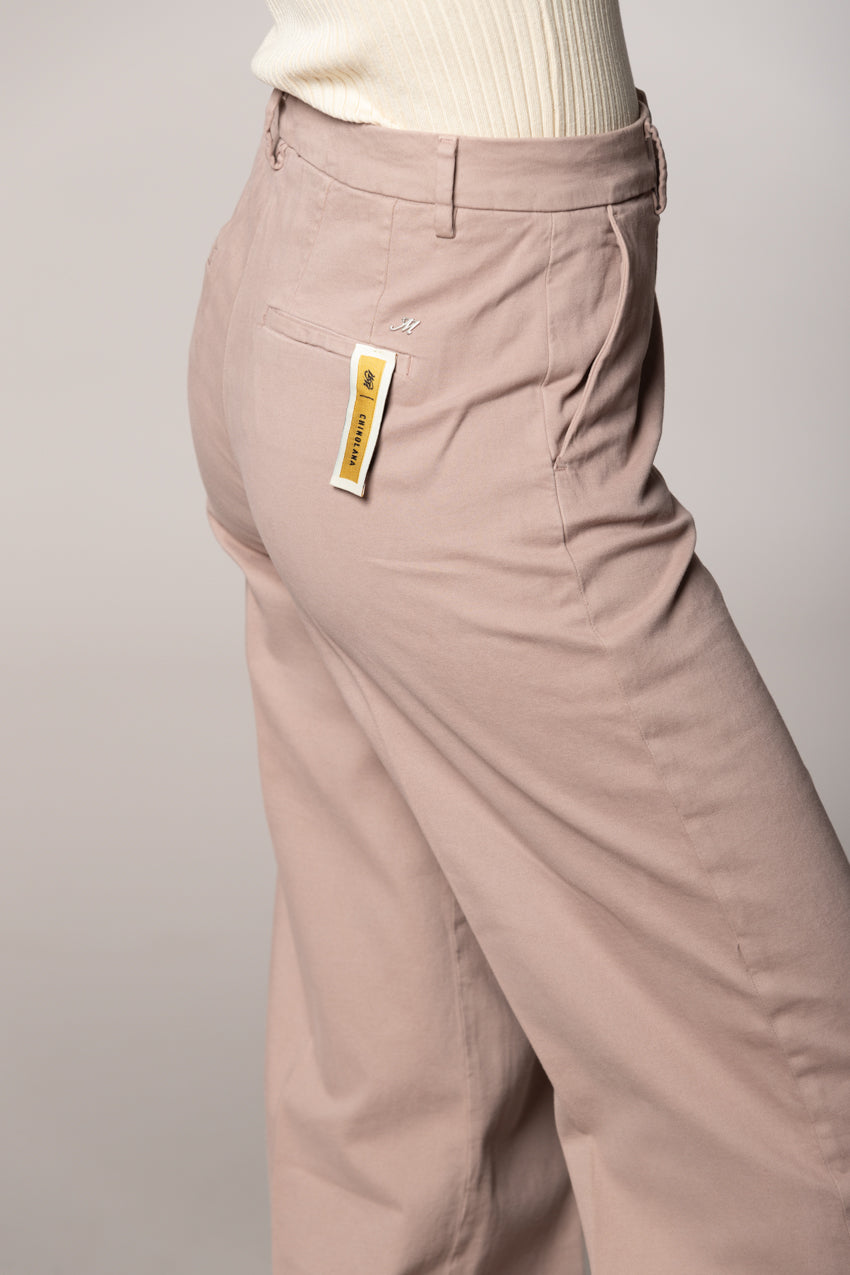 New York Studio pantalone chino donna in cotone lana wide leg