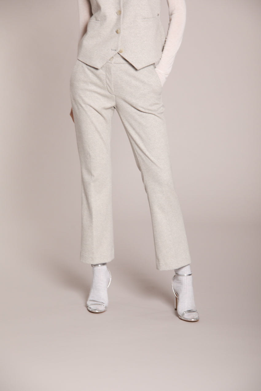 Foto 1 New York Trumpet pantalone chino donna in jersey con fantasia spigata slim fit