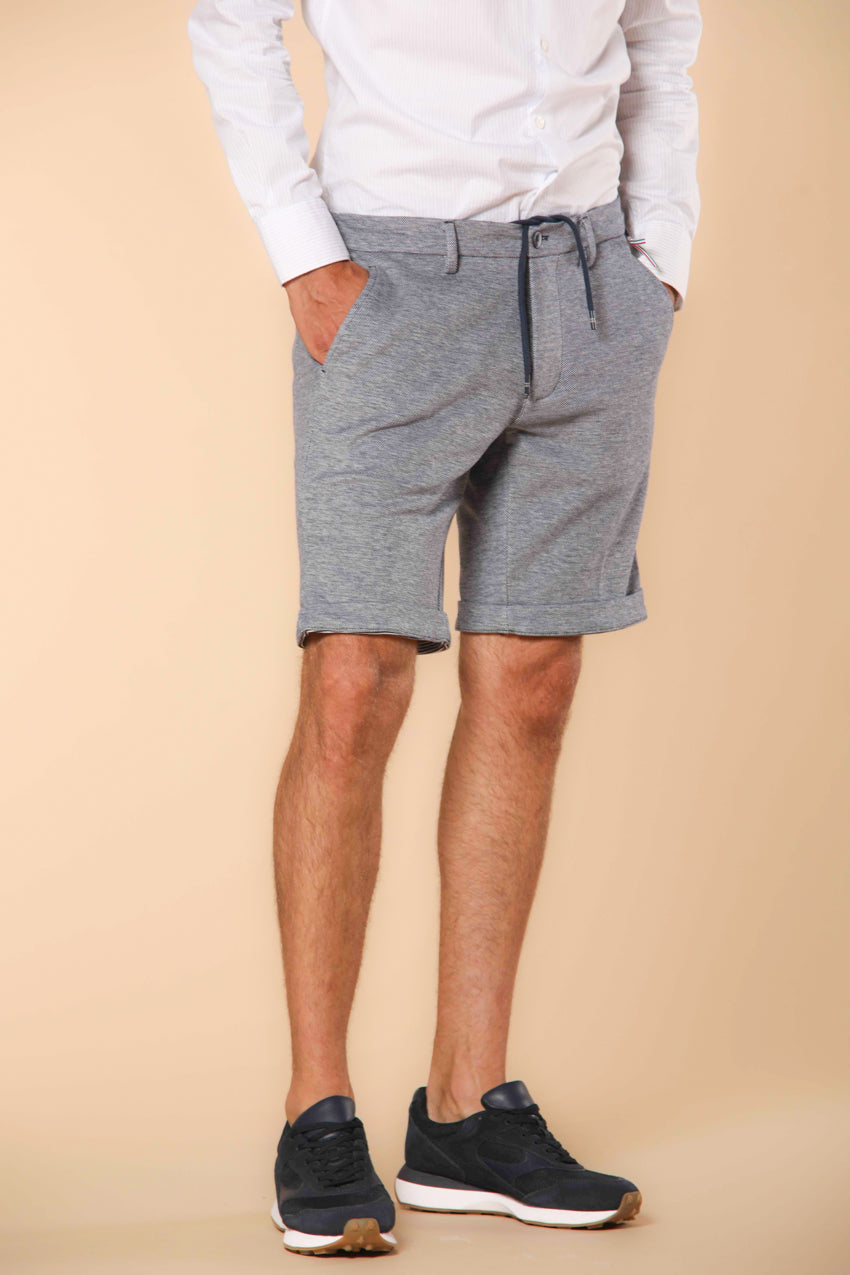 Torino Jog bermuda chino jogger uomo in piquet di cotone double face slim fit