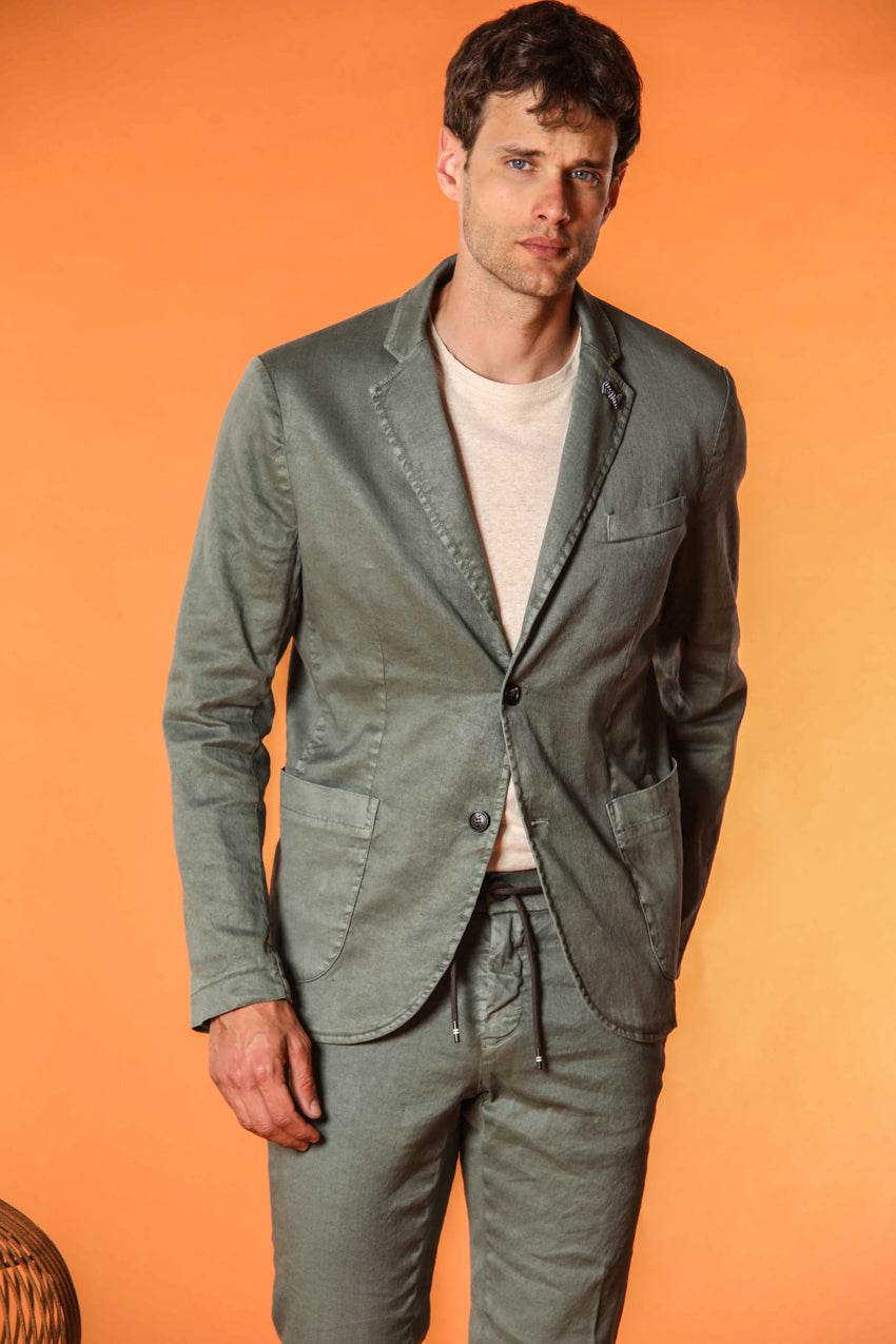 Da Vinci Summer blazer uomo in twill di lino e cotone