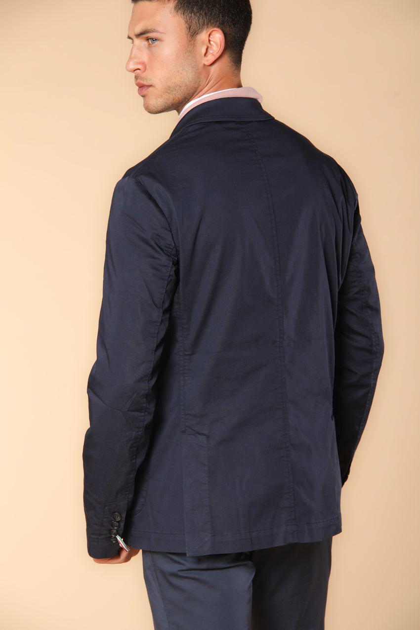 Da Vinci travel blazer uomo in raso tecnico travel stretch con dettagli