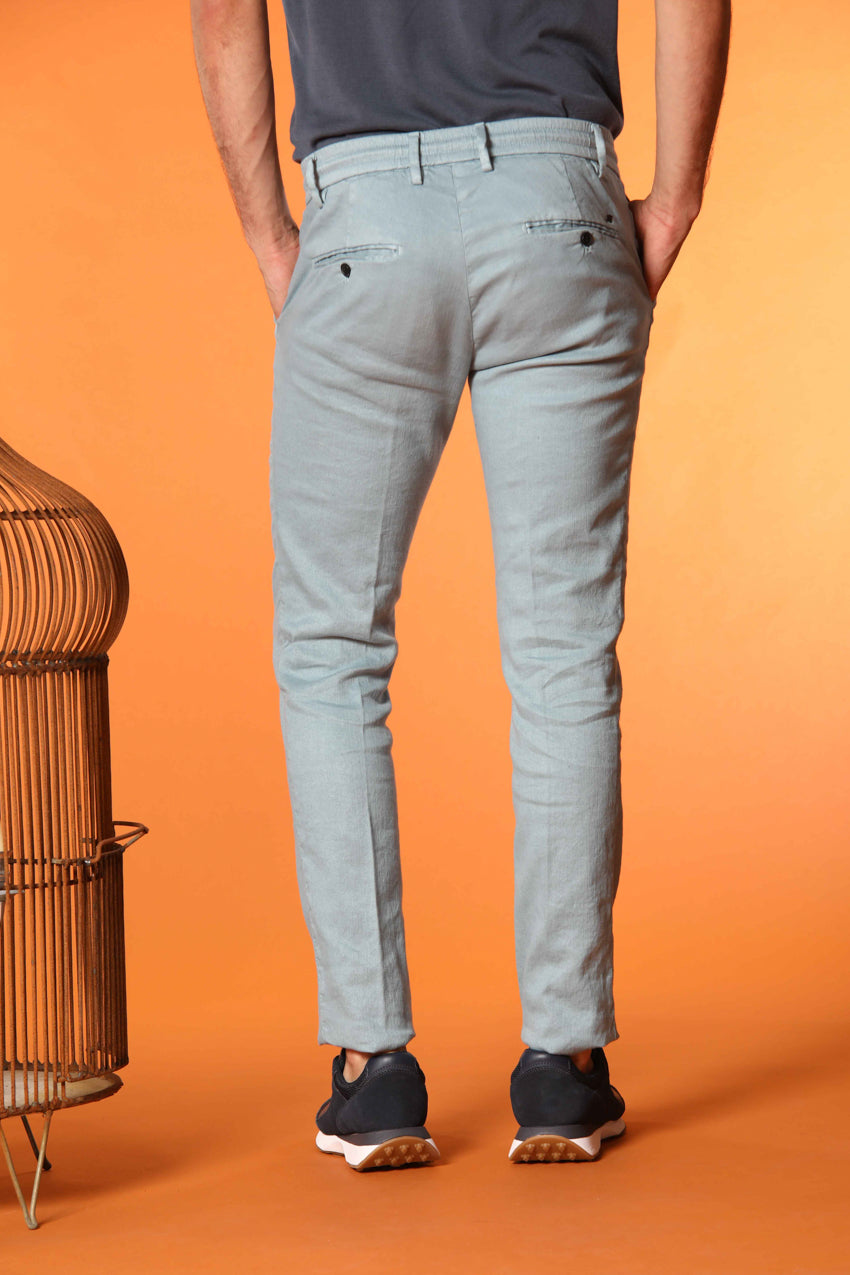 Milano Jogger pantalone uomo in twill di lino e cotone extra slim fit