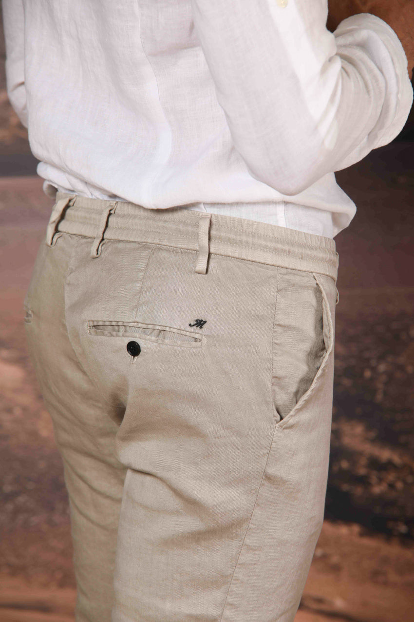 Milano Jogger pantalone uomo in twill di lino e cotone extra slim fit