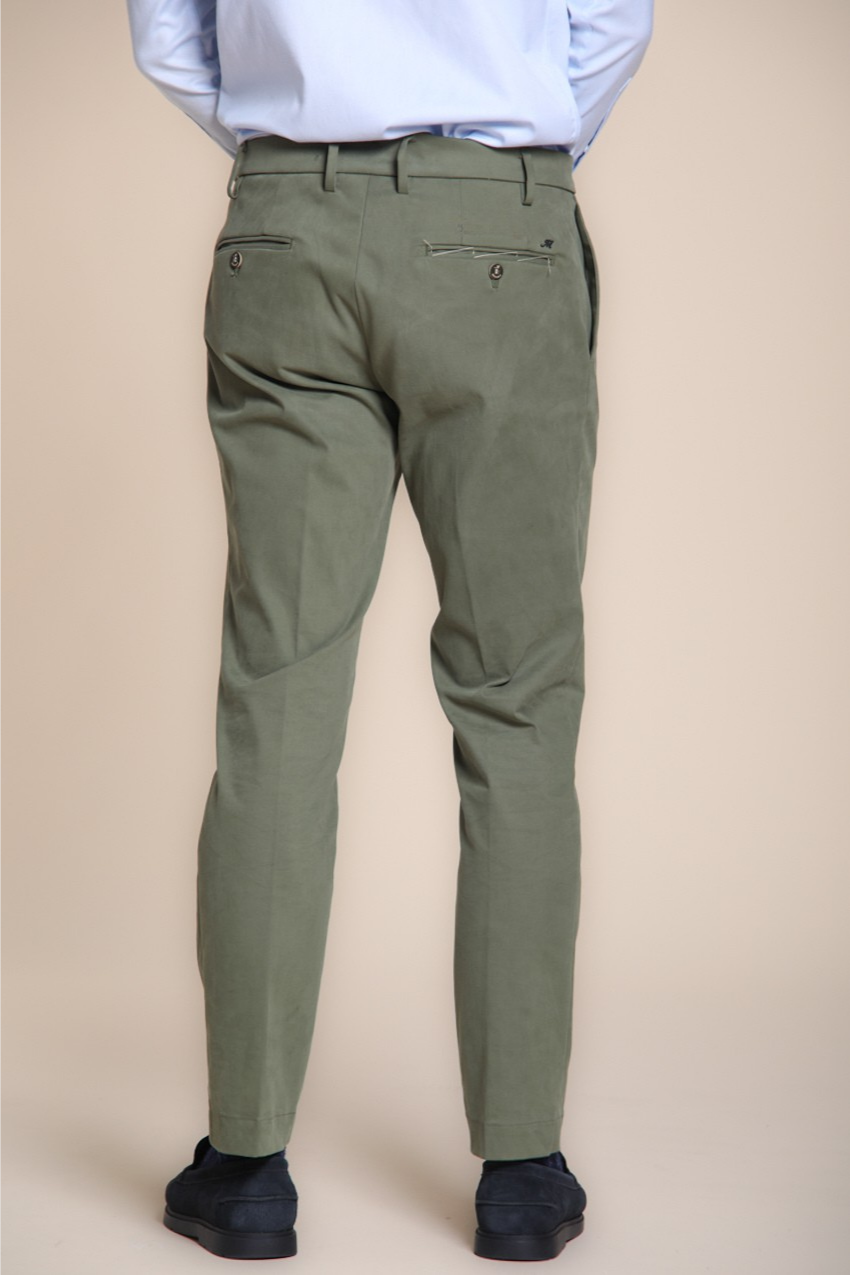 New York Time 1 Pinces pantalone chino uomo in gabardina tinto pezza regular fit