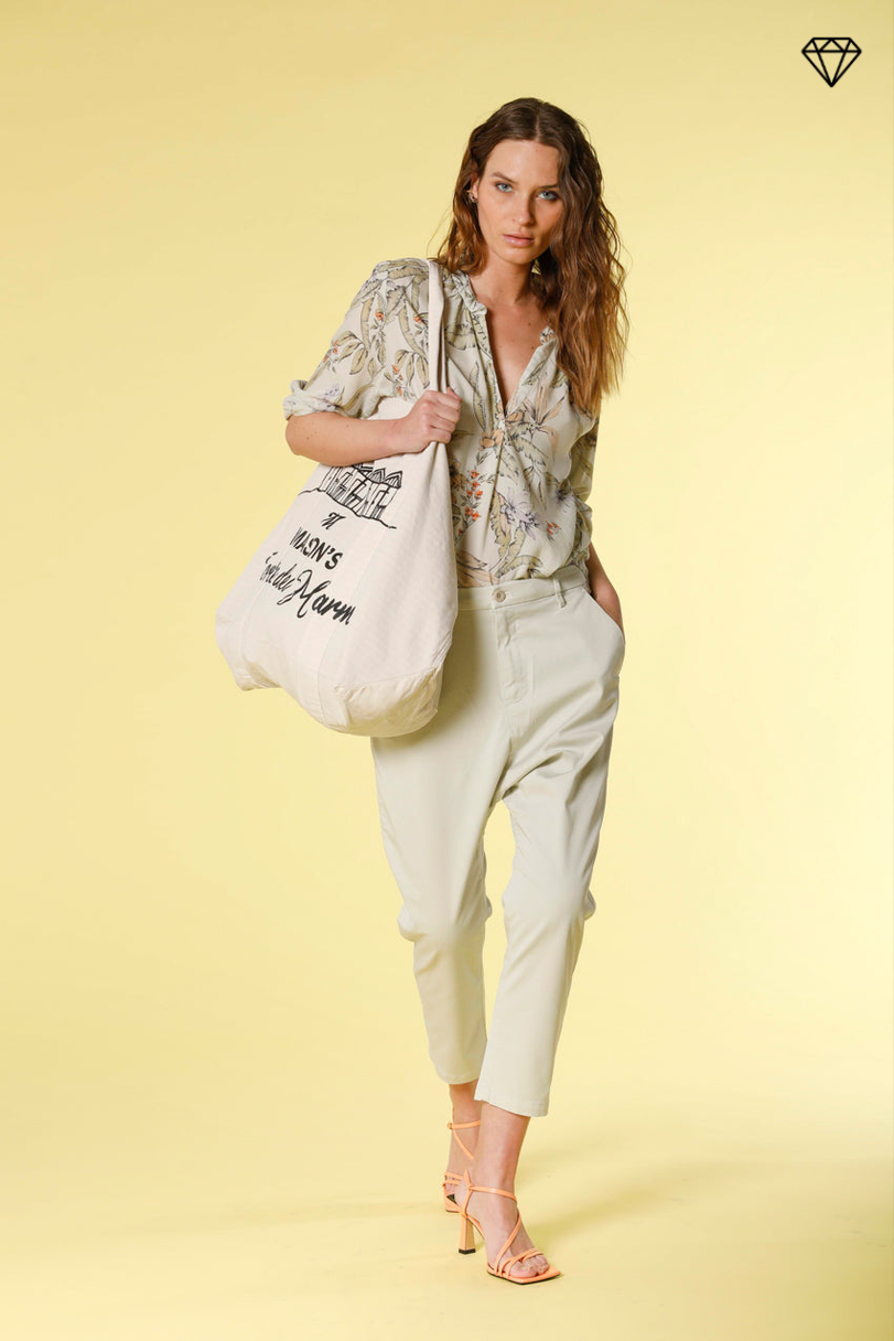 immagine 1 di borsa da donna in cotone tinta unita con stampa forte dei marmi modello mason's bag fdm colore stucco di Mason's