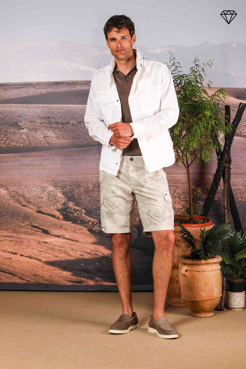 Chile Herren-Cargo-Bermuda aus Baumwolle mit Camouflage-Muster Slim Fit ①