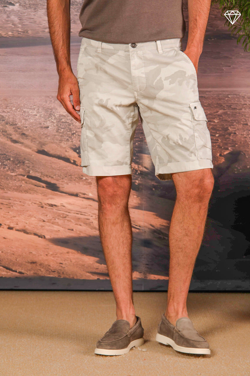 Chile Herren-Cargo-Bermuda aus Baumwolle mit Camouflage-Muster Slim Fit ①