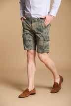 Chile Herren-Cargo-Bermuda aus Baumwolle mit Hawaii-Muster in Tiffany-Farbe Slim Fit