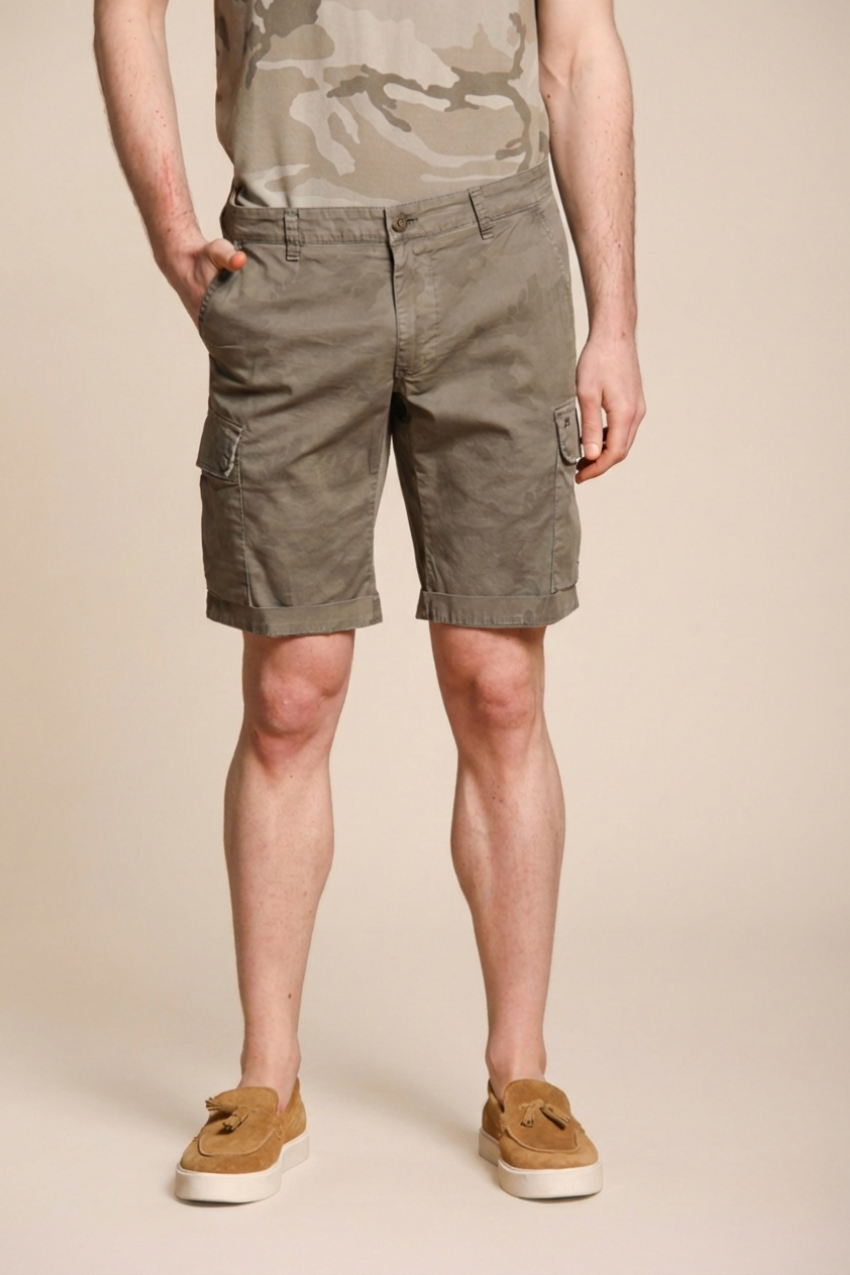 Chile bermuda cargo uomo in cotone fantasia camou slim fit ①