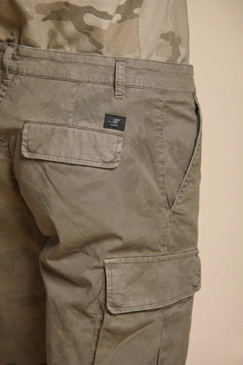 Chile bermuda cargo uomo in cotone fantasia camou slim fit ①