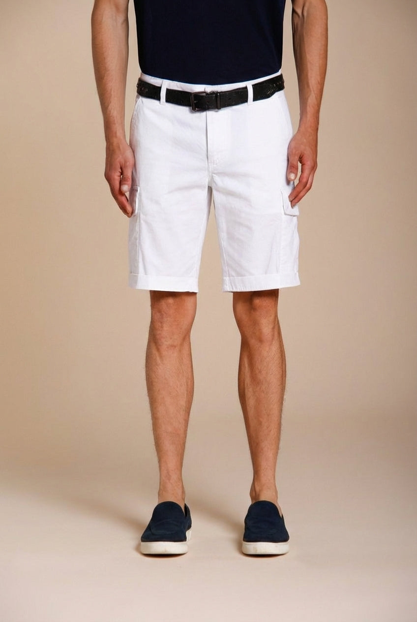 Chile bermuda cargo uomo in raso stretch slim fit ①