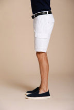 Chile bermuda cargo uomo in raso stretch slim fit ①