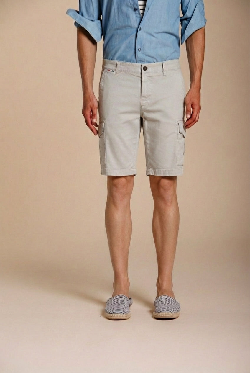 Chile bermuda cargo uomo in raso stretch slim fit ①