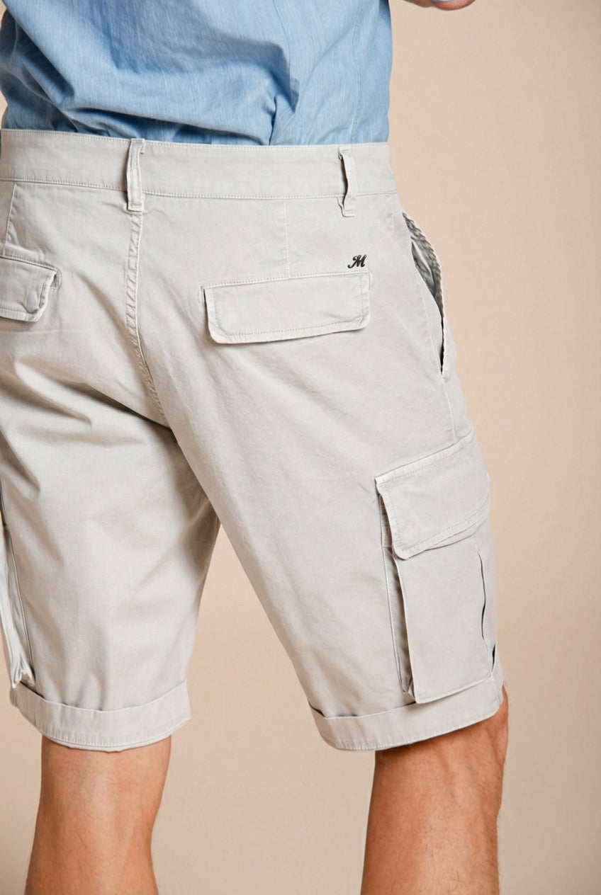 Chile bermuda cargo uomo in raso stretch slim fit ①