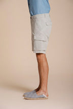 Chile bermuda cargo uomo in raso stretch slim fit ①