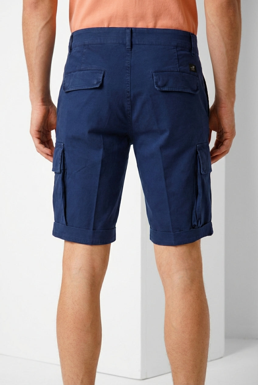 Chile bermuda cargo homme en satin stretch slim fit ①