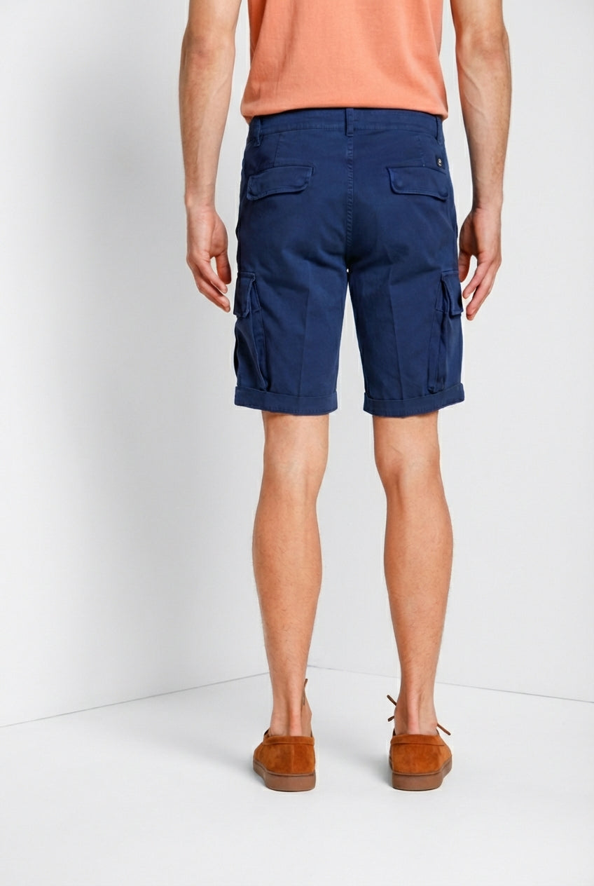 Chile bermuda cargo homme en satin stretch slim fit ①