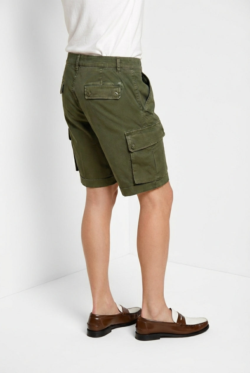 Chile bermuda cargo homme en satin stretch slim fit ①