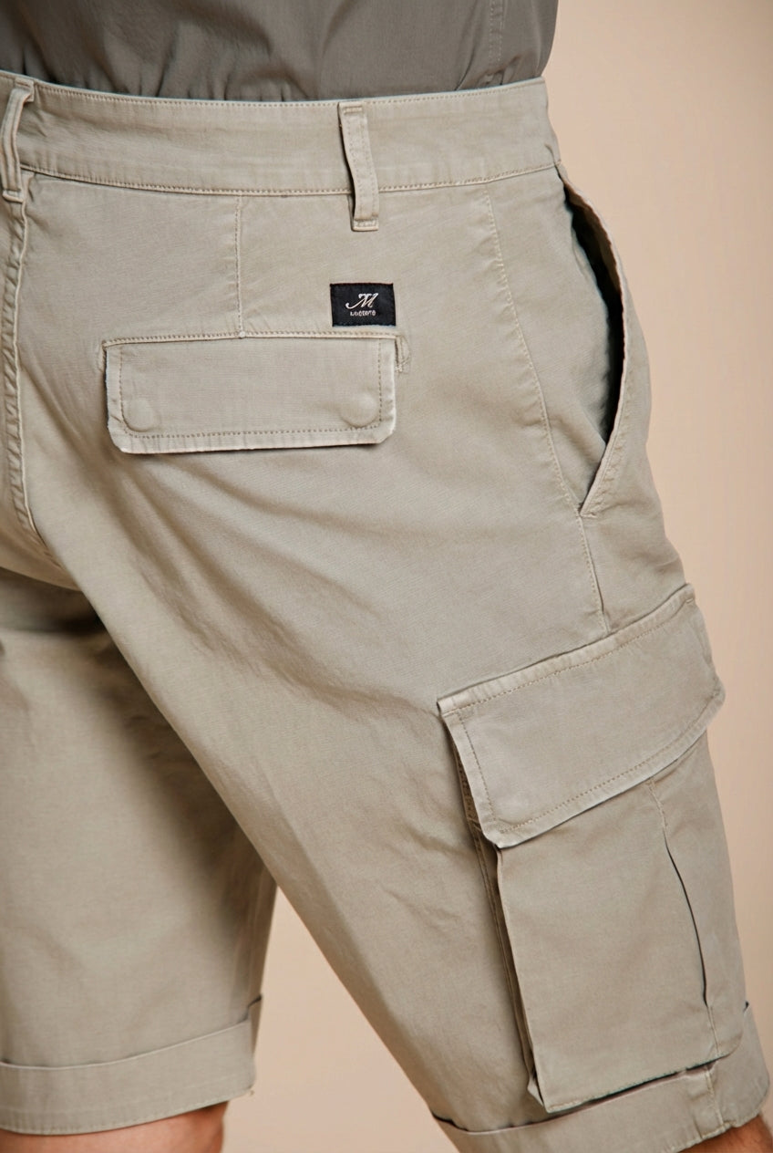 Chile bermuda cargo uomo in raso stretch slim fit ①