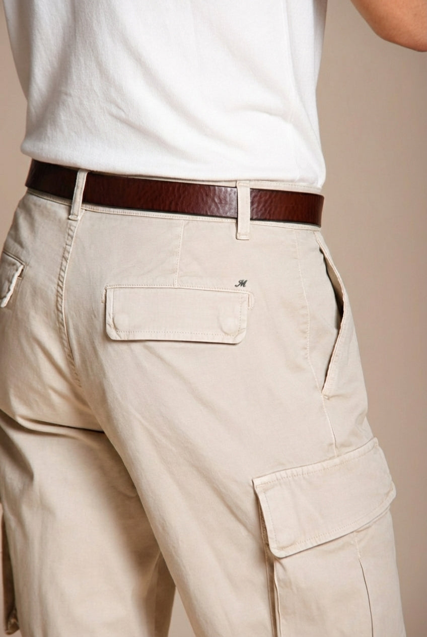 Chile bermuda cargo uomo in raso stretch slim fit ①