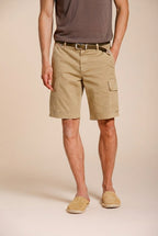 Chile bermuda cargo uomo in raso stretch slim fit ①