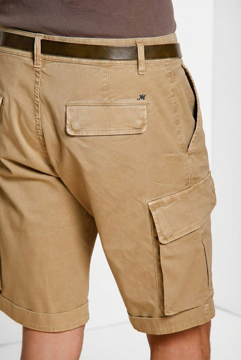 Chile bermuda cargo homme en satin stretch slim fit ①