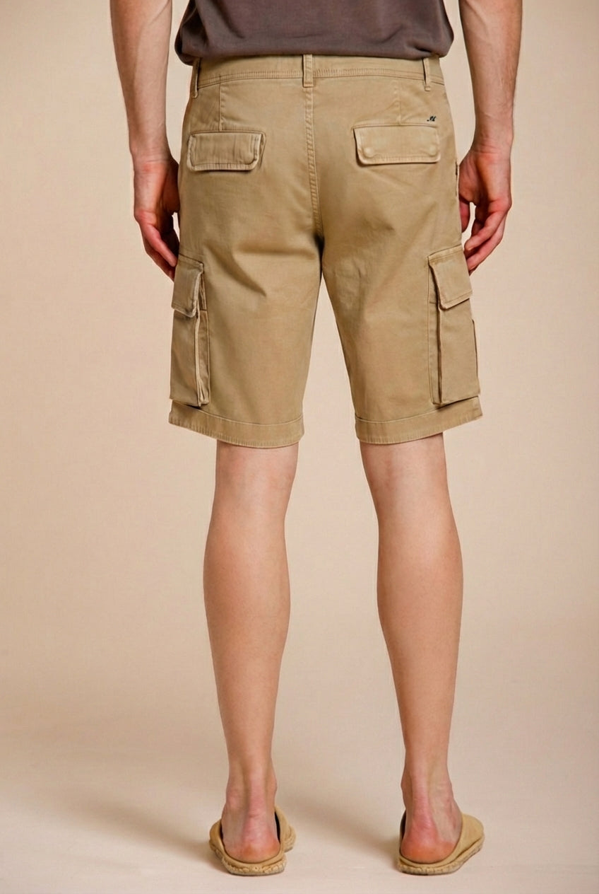 Chile bermuda cargo uomo in raso stretch slim fit ①