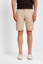 Chile bermuda cargo homme en satin stretch slim fit ①