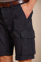 Chile bermuda cargo uomo in raso stretch slim fit ①