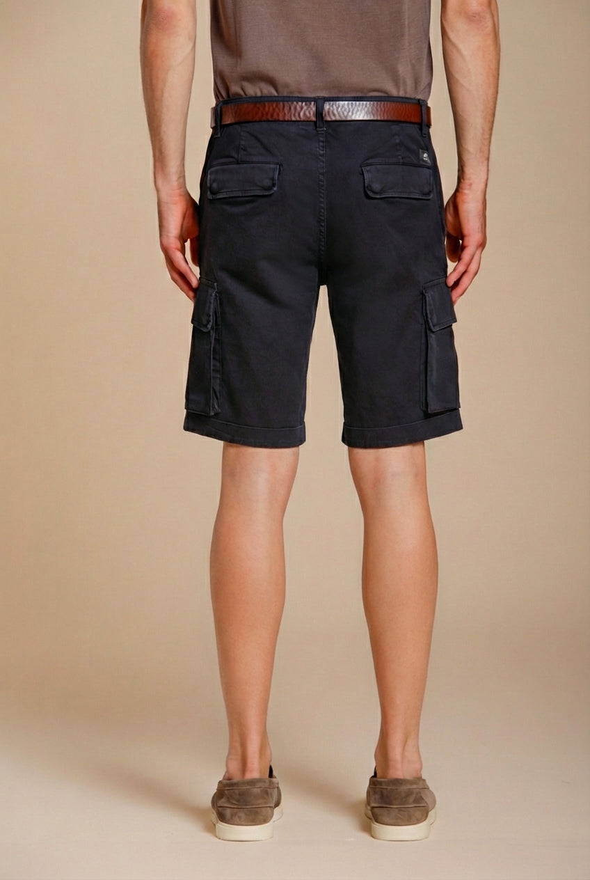 Chile bermuda cargo uomo in raso stretch slim fit ①