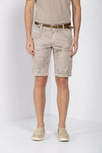 Bermuda cargo uomo Chile Mason's beige in twill slim fit, vista frontale su modello SS26