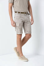 Dettaglio tasca cargo bermuda cargo uomo Chile Mason's beige in twill SS26