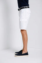 Chile men's cargo bermuda in stretch satin slim fit ①