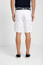 Chile men's cargo bermuda in stretch satin slim fit ①
