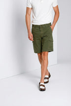 Chile men's cargo bermuda in stretch satin slim fit ①