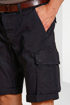 Chile men's cargo bermuda in stretch satin slim fit ①