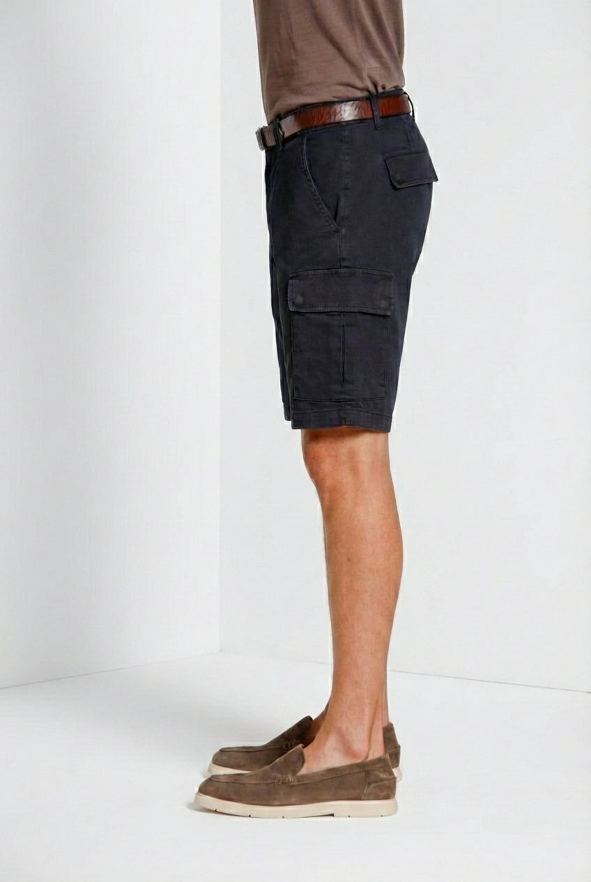 Chile men's cargo bermuda in stretch satin slim fit ①