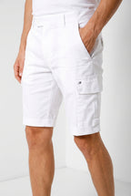 Chile men's cargo bermuda in stretch satin slim fit ①