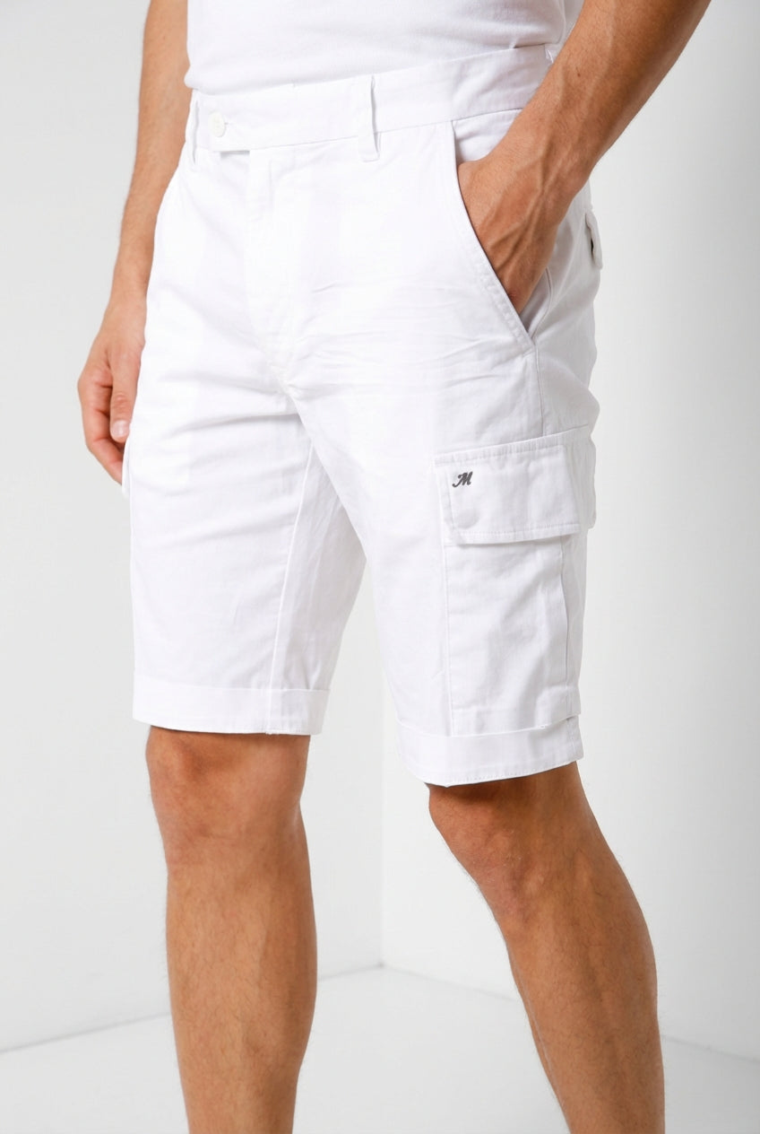 Chile men's cargo bermuda in stretch satin slim fit ①
