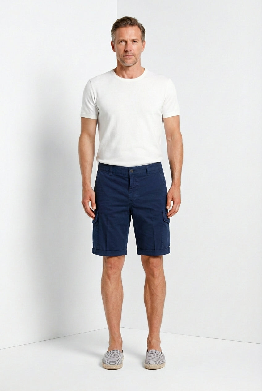 Chile men's cargo bermuda satin stretch slim fit ①