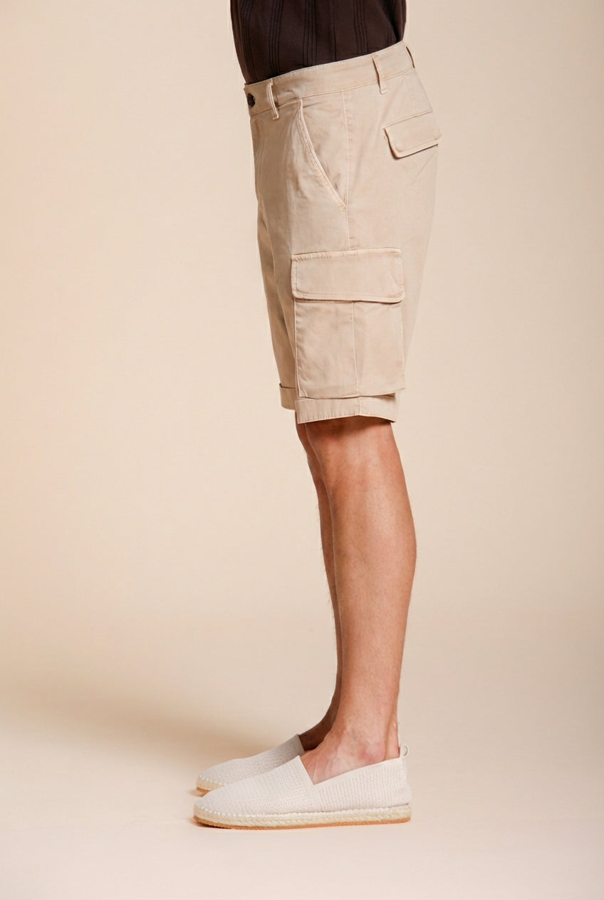 Chile bermuda cargo uomo in raso stretch slim fit ①