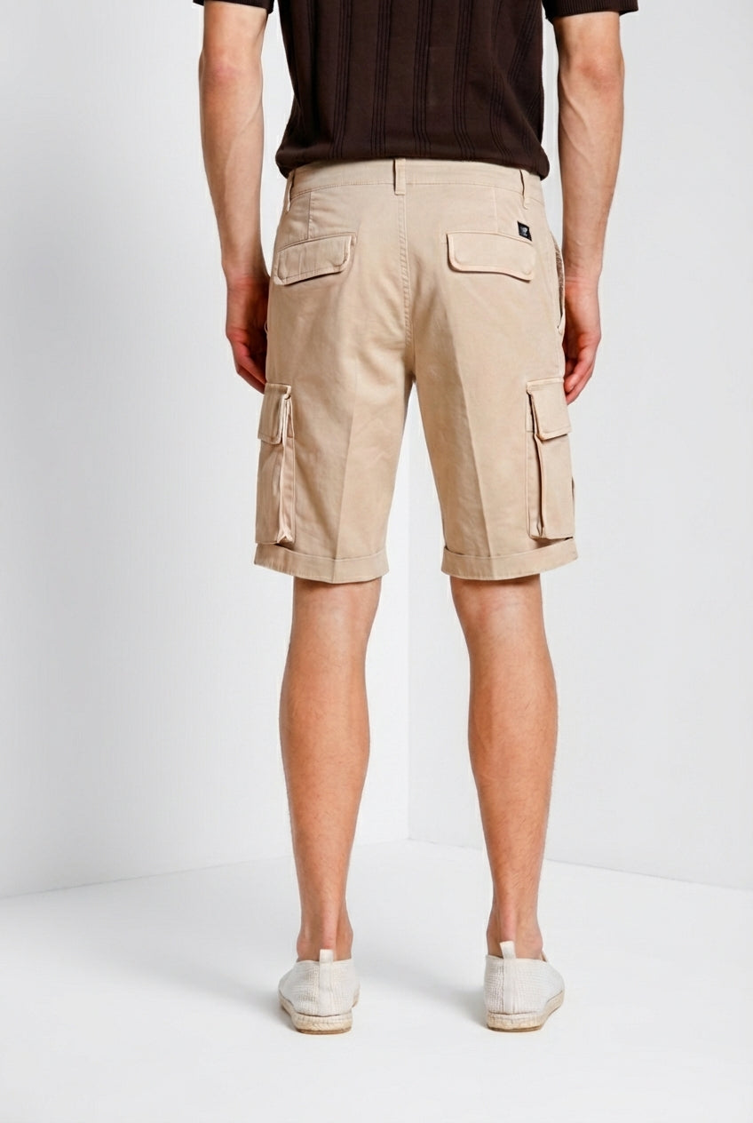 Chile bermuda cargo homme en satin stretch slim fit ①