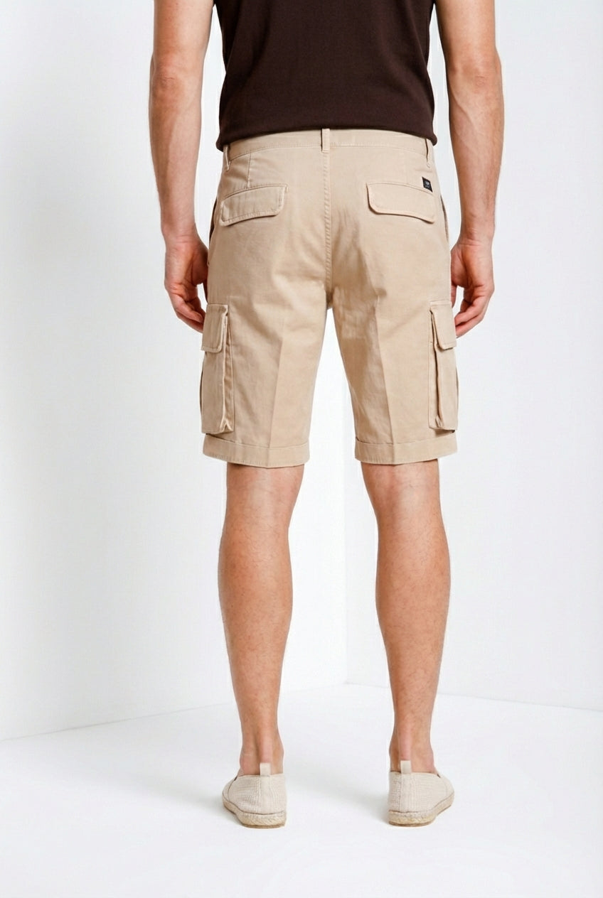 Chile men's cargo bermuda in stretch satin slim fit ①