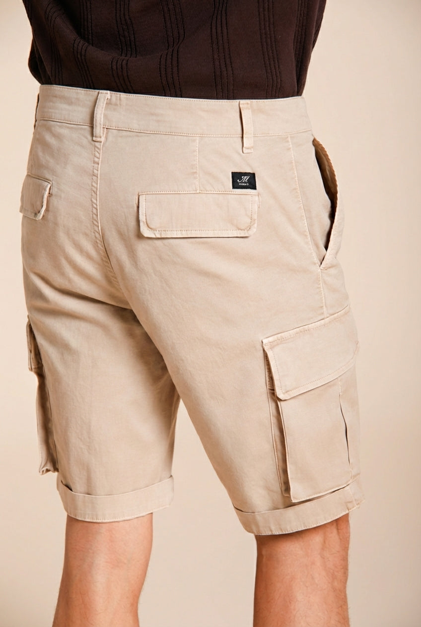 Chile bermuda cargo uomo in raso stretch slim fit ①