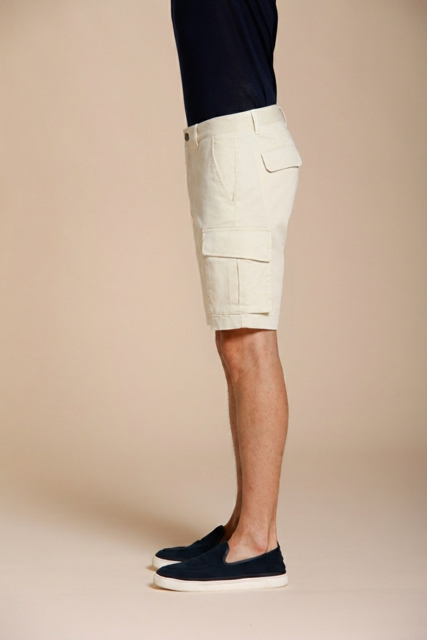 Chile bermuda cargo uomo in raso stretch slim fit ①