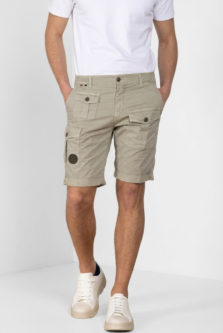 George Coolpocket men's cargo bermuda in stretch gabardine logo edition carrot fit ①