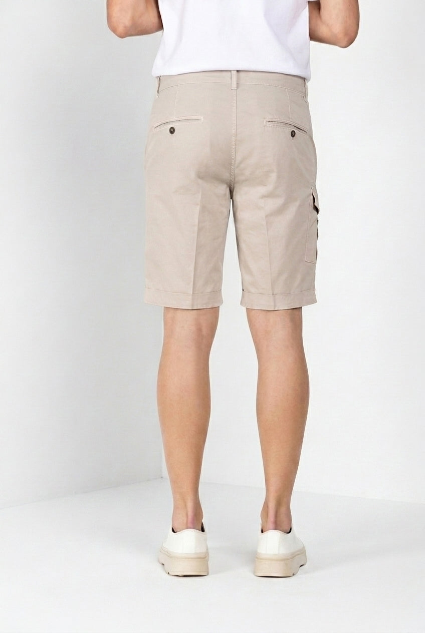 George Coolpocket men's cargo bermuda in stretch gabardine logo edition carrot fit ①